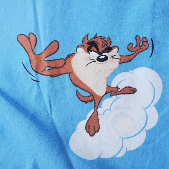 VTG 90s Looney Tunes Curtin Panels Set of 2 Fabric Taz and Tweety Bird - Picture 5 of 6